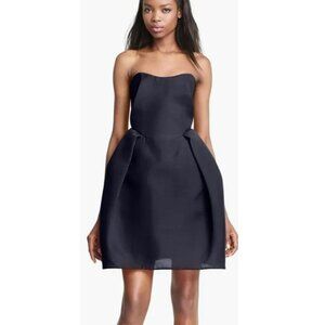 Carven NWT strapless Wool Gazar mini bubble hem dress night blue 36